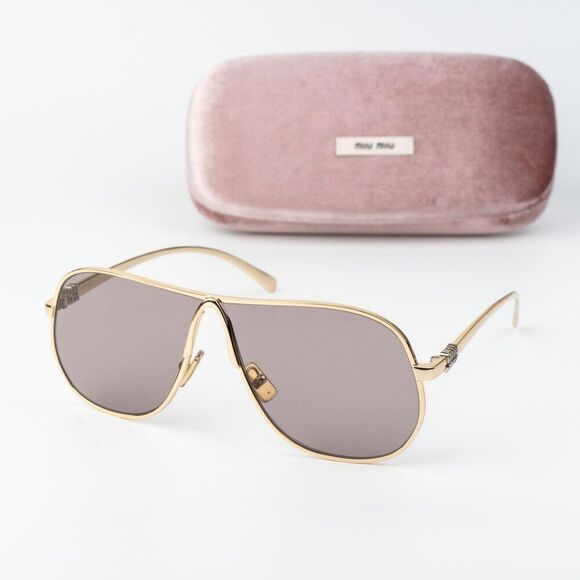 Miu Miu Women Sunglasses Gold Purple Brown Pilot MUA56S 5AK20I NEW AUTHENTIC main image 12